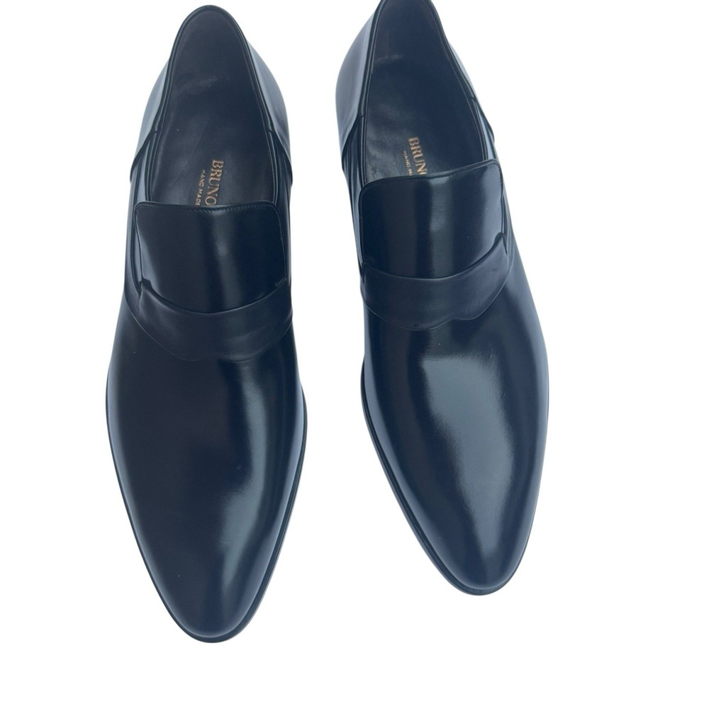 Bruno Magli Black Leather Venetian Loafers Men's 7.5 US Made‎ in Italy